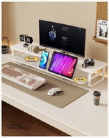 Support de moniteur à tiroir en maille extractible, rehausseur d'écran multi-niveaux, rangement de bureau, support d'écran d'ordinateur, organisateur de bureau pour ordinateur portable, maison et bureau