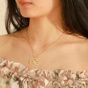 Myshape Fashion Collier pendentif animal renard en acier inoxydable Colliers à chaîne ras du cou Bijoux d'été Meilleurs vœux pour femmes filles - Product Image 2