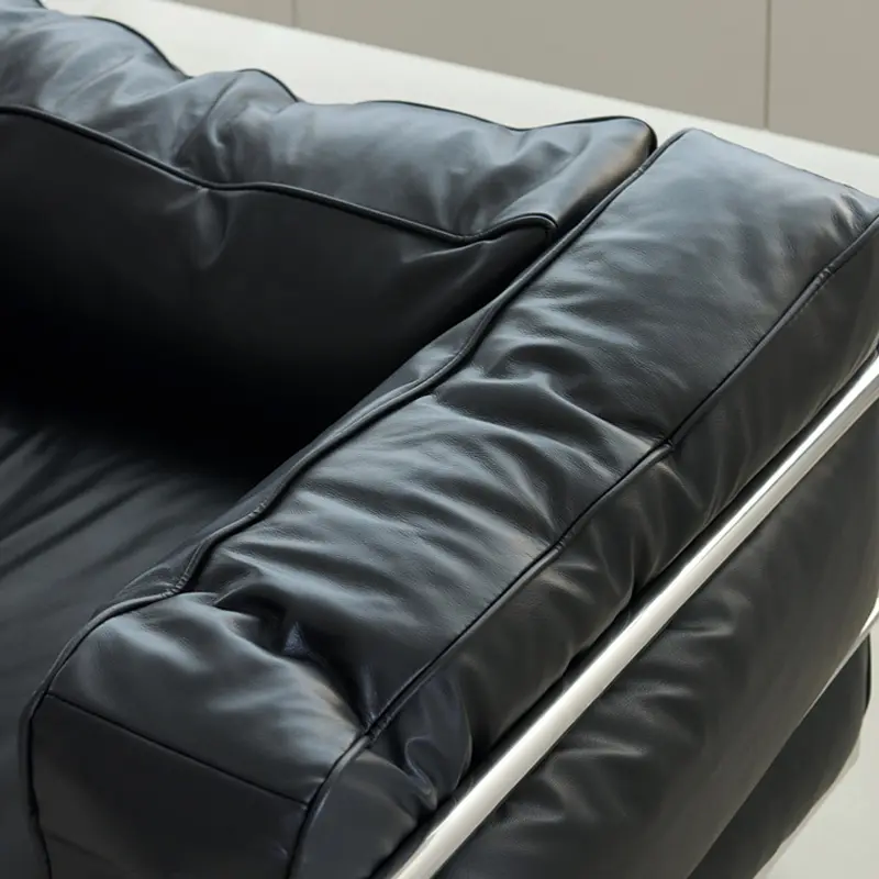 YIPJ conjunto de sofá de couro para escritório e sala de estar com luz minimalista italiana antiga e design luxuoso