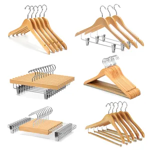 CLASSIC Wholesale Private Label Hanger Clothes Logo Custom Wooden Clothes Hanger For Home-used Clothes Hanger