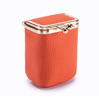 Nouveau portefeuille en cuir de vachette pleine fleur à fermeture ouverte avec miroir, organisateur unisexe haut de gamme, porte-monnaie portable et compact