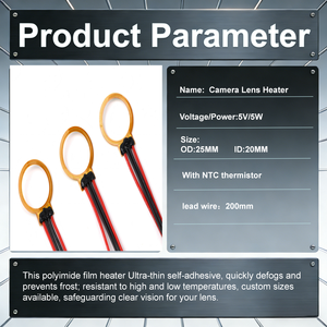 <span class=keywords><strong>Film</strong></span> chauffant 5V pour le dégivrage des véhicules électriques, des drones et des objectifs d'appareil photo |   Coussin thermique flexible PI - Product Image 2