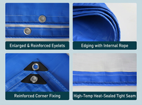 Bâche PE imperméable sur mesure, couleur et densité personnalisables, avec œillets, pour commandes en gros et projets en vrac