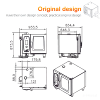 Four à convection électrique à 6 plateaux, four à vapeur combiné pour boulangerie, avec commande tactile, 380V, usage commercial pour restaurant