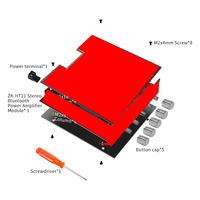 Module d'amplificateur de puissance numérique 2.1 canaux BT ZK-HT21 160W*2+220W avec TDA7498E et entrée audio AUX pour subwoofer stéréo