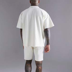 Polo personalizado Dry Fit Golf para hombre Jersey de sarga de gran tamaño de punto transpirable patrón sólido de longitud corta - Product Image 3