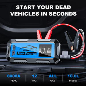 Arrancador de Baterías de Emergencia Multifunción de 8000A y 100w para Automóviles y Portátiles, Paquete de Baterías de 12v, Arrancador de Alta Calidad con Banco de Energía - Product Image 2