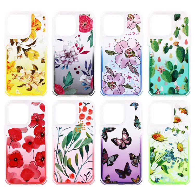 Bright Nail Two-In-One Monochrome Gradient Painting Cell Phone Case for iPhone for Samsung for Moto