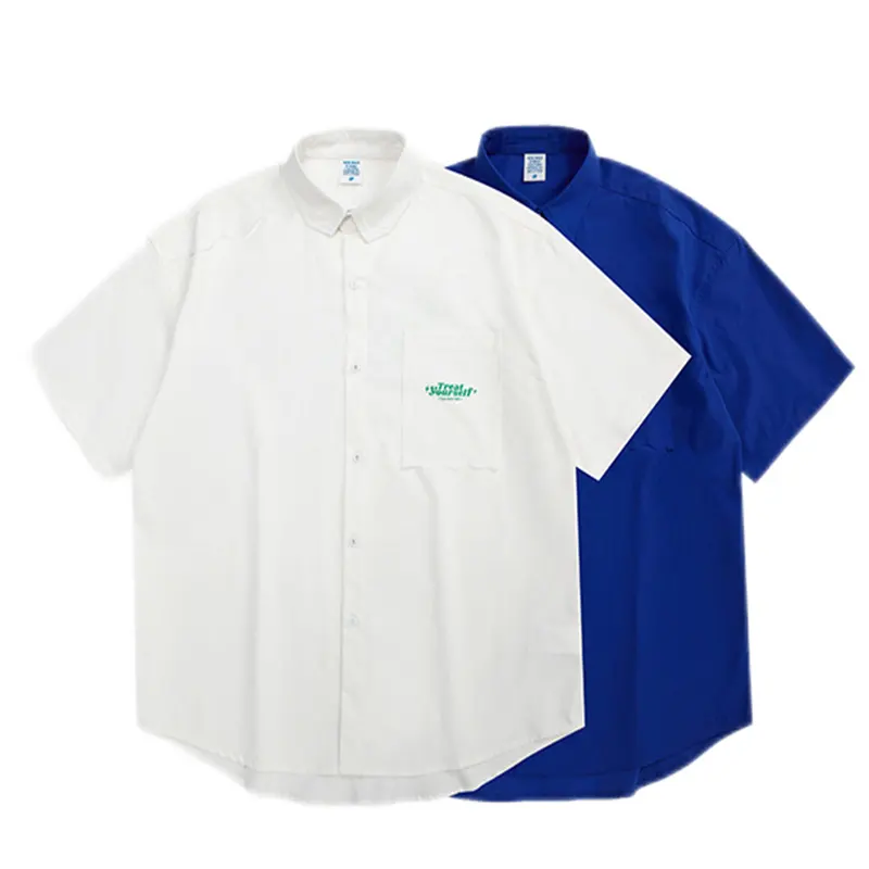 Custom Logo Mannen Casual Polyester Sublimatie Mannen Shirt Brief Print Korte Mouw Shirts