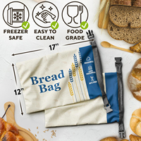 Sacs à pain personnalisés réutilisables pour pain maison au levain, en tissu RPET, sacs de rangement anti-poussière pour la cuisson du pain