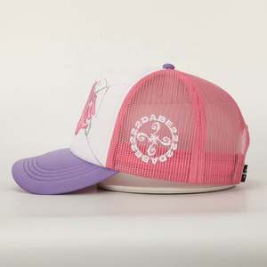 Gorras de camionero de malla de espuma con logotipo bordado de ala corta de 5 paneles a la moda de alta calidad personalizadas al por mayor - Product Image 3