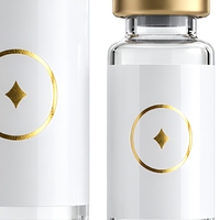 Étiquettes personnalisées pour mini-flacons 15 ml, vinyle brillant, logo doré, imperméables pour bouteilles, vente en gros OEM
