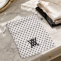 Sac à cordon personnalisé en coton et lin blanc imprimé, pochette en mousseline bio pour cadeaux de fête de la Saint-Valentin ou de baby shower