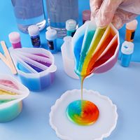Gobelet de mélange multi-compartiments en silicone pour peinture, 2/3/4/5 canaux, pour mélange de couleurs, art fluide, marbrage, design Bear Brick, usage domestique