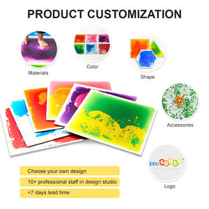 30cm 3d colore educativo sensoriale piastrelle liquide vinile non tossico antiscivolo bambini gioco tappetino di plastica liquido mobile bastone piastrelle - Product Image 5