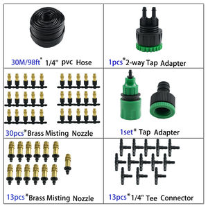 Kit d'irrigation DIY pour extérieur 10/15/20/25/30M avec buse de brumisation en laiton réglable, pulvérisateur d'arrosage de <span class=keywords><strong>jardin</strong></span> - Product Image 6