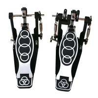 Batterie de jazz pour adulte avec double pédale, grosse caisse à double pédale, mallette en caoutchouc pour la pratique, accessoires d'instrument, logo cinq cercles trois triangles