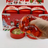 Jouet sensoriel de Noël en forme de boulette à presser, avec panier de cuisson à la vapeur simulé et paillettes, doux, à rebond lent, jouet de décompression