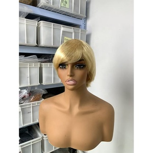 วิกผมบราซิลแท้แบบไม่ต้องติดกาว รุ่น 613 สีธรรมชาติ สำหรับ<span class=keywords><strong>ผู้หญิง</strong></span>ผิวสี  วิกผมสั้นแบบทำด้วยเครื่อง - Product Image 2