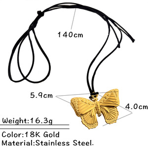 Colar de Pingente Geométrico em Aço Inoxidável para Mulheres e Homens, Colar Ajustável com Corda Preta, Joias Estilo Oceano (NL1012) - Product Image 5