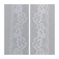 Bordure florale en dentelle de nylon non extensible de 6,3 cm pour inserts de vêtements