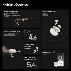 Audífonos Inalámbricos OnePlus Buds Pro 3, 9 Horas de Reproducción, Cancelación de Ruido Adaptativa, Bajos Profundos, Carga en 10 Minutos - Product Image 6