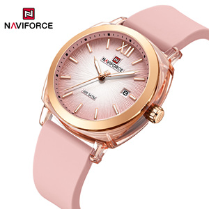 Montre Naviforce 6111 avec logo OEM personnalisé, ODM, bracelet en silicone original, sport, étanche, date, chronomètre, nouvelle montre de luxe à quartz pour femmes - Product Image 3