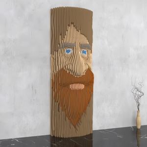 Scultura da Parete in Legno con Ritratto, Struttura Verticale a Doghe, Volto <span class=keywords><strong>Maschile</strong></span> Intagliato in Legno, Decorazione Artistica per la <span class=keywords><strong>Casa</strong></span> - Product Image 1