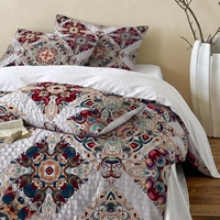 Ensemble de literie doux imprimé mandala bohème coloré pour chambre à coucher, ensemble de housse de couette