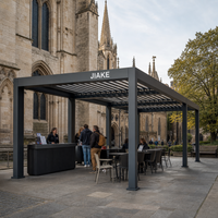 Pergola en aluminium Jiake 6063-T5 avec toit à lames motorisées pour terrasse, patio, gazebo, pavillon extérieur