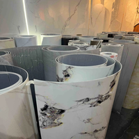 Papier peint auto-adhésif en PVC à texture de marbre naturel, résistant à l'humidité et imperméable, avec motif géométrique et finition brillante