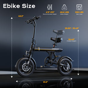 VIPDRIVE US En stock Livraison gratuite Mini vélo électrique pliable de ville 350W 36V 14 pouces Vitesse unique Pneus larges Freins à disque Le plus populaire - Product Image 5