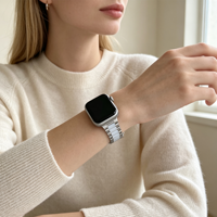 Bracelet de montre Keepwin en céramique de zircone de qualité supérieure pour Apple Watch S12, blanc nacré et bleu nuit, 42/46 mm