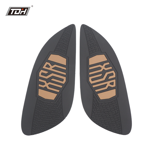 THD Motorcycle Fuel Tank Anti-Slip Sticker-Universal Self-Adhesive Rubber PVC Pad Black Front Placement for Customizable