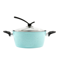Batterie de cuisine antiadhésive personnalisable en usine, ensemble de casseroles et poêles en aluminium à induction avec faitout en métal