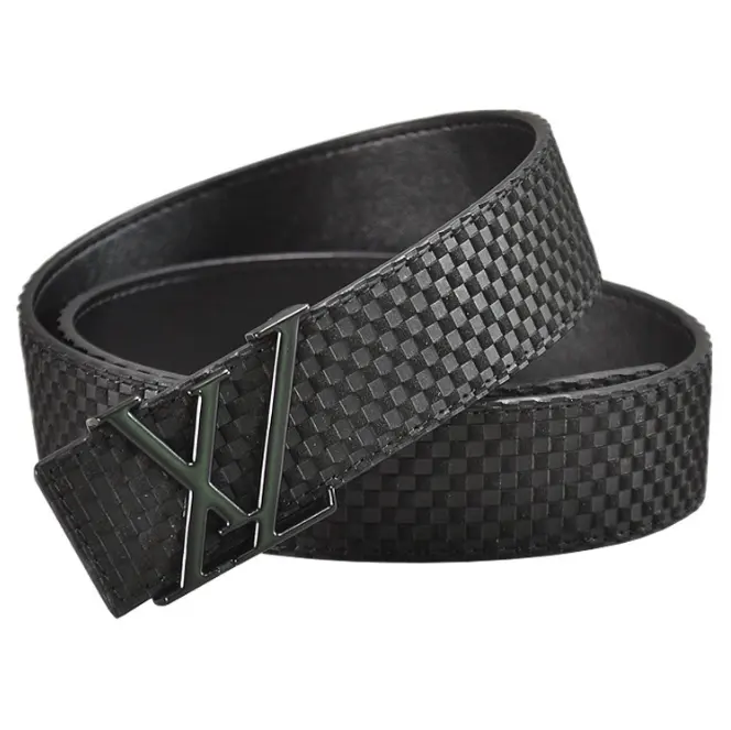 Factory Direct Sales Women's Smooth Buckle Belt Multi Styles Free Choice Brand Designer Black Leather Belt for Men