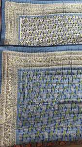 Juego de cama de gasa de algodón orgánico de la mejor calidad al por mayor, edredón hecho a mano Reversible Razai HandBlock impreso Patchwork Warm HomeQuilt - Product Image 4