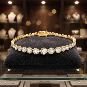 Pulsera de Diamantes Cultivados en Laboratorio QUEENSUN de 4.2 Quilates, Oro Sólido de 18K, Corte Brillante, Degradado de Diamantes, para Mujer - Product Image 2