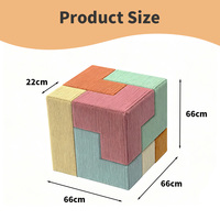 Canapé de jeu modulaire en mousse pour enfants, blocs russes, housse amovible à fermeture éclair, cubes souples à assembler, mobilier sensoriel pour enfants