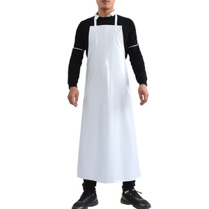 PVC Waterproof <b>Apron</b> White Yellow Solid Color Oil Proof Acid Alkali Resistant Kitchen <b>Work</b> Wear Cooking Cleaning Supplies - Product Image 3
