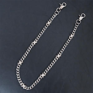 Alta qualidade em aço inoxidável Hip-Hop Thorn Pant Cadeia Punk Cuban para homens Trendy Wallet Bag Jeans Chains Atacado - Product Image 3