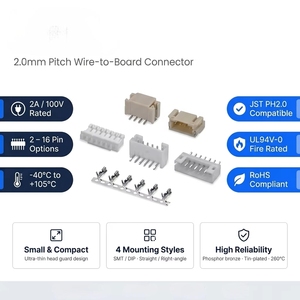 Conector Alternativo de 2.0mm, Conector PHR, Nylon 66, Terminal de 2.0mm, Pa66, Crimpado de 2mm - Product Image 1