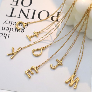 Letter Necklace Stainless Steel Women's Pendant Geometric Alphabet Everyday Wear - Product Image 3