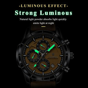 Poedagar 692 di lusso sportivo cronografo <span class=keywords><strong>orologio</strong></span> al quarzo vera pelle <span class=keywords><strong>cinturino</strong></span> impermeabile luminoso <span class=keywords><strong>orologio</strong></span> da <span class=keywords><strong>uomo</strong></span> - Product Image 3