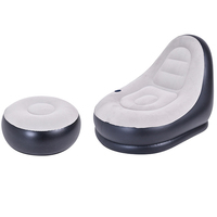 <strong>Inflatable</strong> Lounge <strong>Chair</strong> with Ottoman Blow up Portable Lazy <strong>Sofa</strong> Set with Cup Holder
