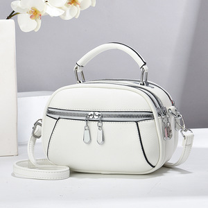 Lady's Mini PU Handbag Simple Crossbody Shoulder Bag Single Strap Fashionable Vintage Style Waterproof Genuine Leather Portable - Product Image 2