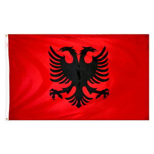 Bandiera della Repubblica d'Albania di Alta Qualità e Prezzo Conveniente, 100% Poliestere Stampato, 3x5 Piedi, Nuova - Product Image 1