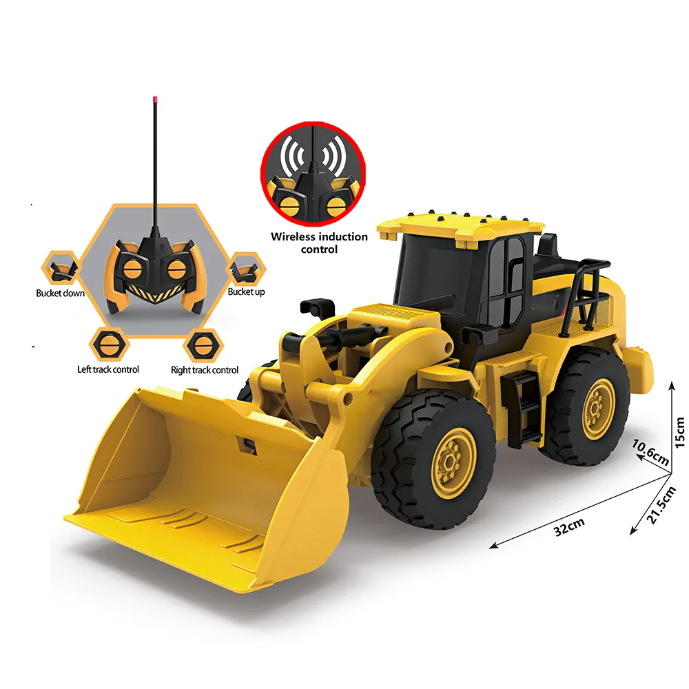 Rc Truck Legering Shovel Loader Tractor Voorlader Bouw Voertuig Afstandsbediening Techniek Bulldozer Elektronisch Speelgoed Spel