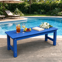 Banc de jardin rectangulaire Uplion Morden en plastique HIPS imitation bois pour terrasse, plage, appartement, café