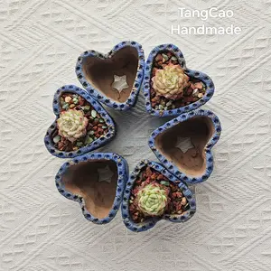 Керамический цветочный горшок в форме сердца